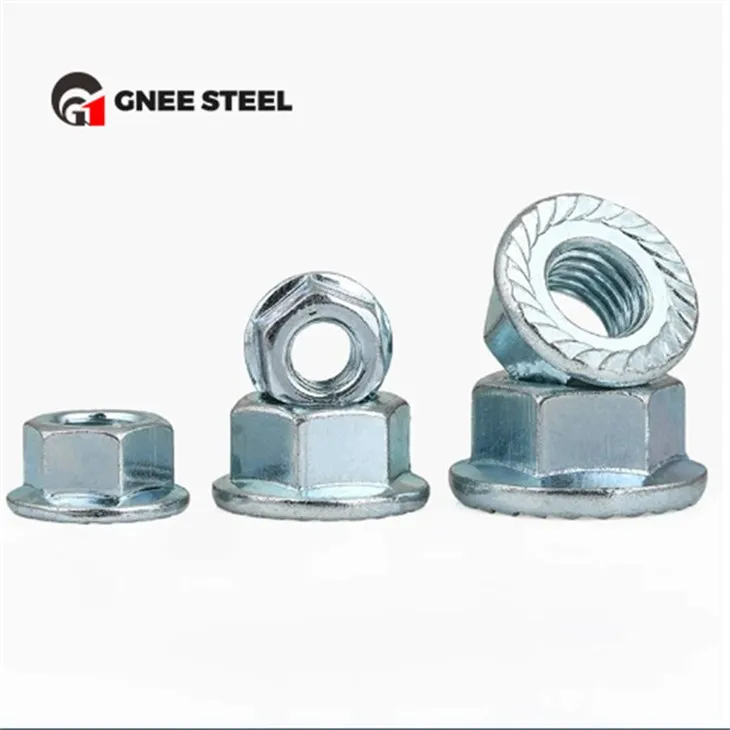 Оцинковані шестигранні фланцеві гайки DIN6923